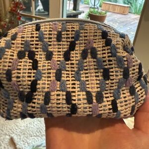 Sisley-Paris Textured Blue and Black Cosmetic Bag